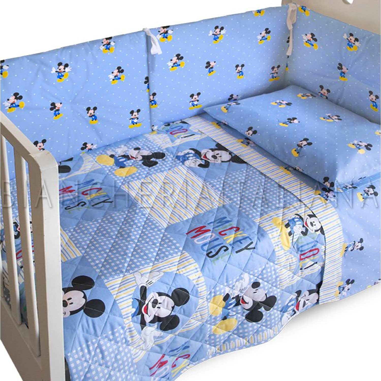 Caleffi Disney Quilt/Quilt + Cot Bumper for Cot Cot "Mickey Forever
