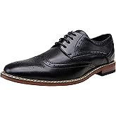 Vostey Men's Dress Shoes Classic Formal Business Cap Toe Wingtip Oxfords Lace Up Derby Shoes