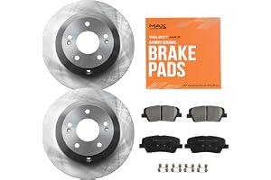 Max Advanced Brakes – Kit de frein arrière – Disques de freins d’origine de qualité supérieure et plaquettes de frein en céramique de rechange