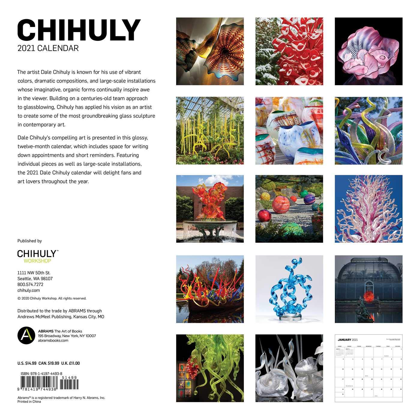Chihuly 2021 Wall Calendar : Chihuly, Dale: Amazon.co.uk: Books