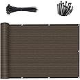 SUNLAX 3'x16' Brown Balcony Privacy Screen Fence UV Protection (HDPE) Anti-Peek, Ideal for Patio, Deck, Yard, Pool, Porch, Railing (We Make Custom Sizes)