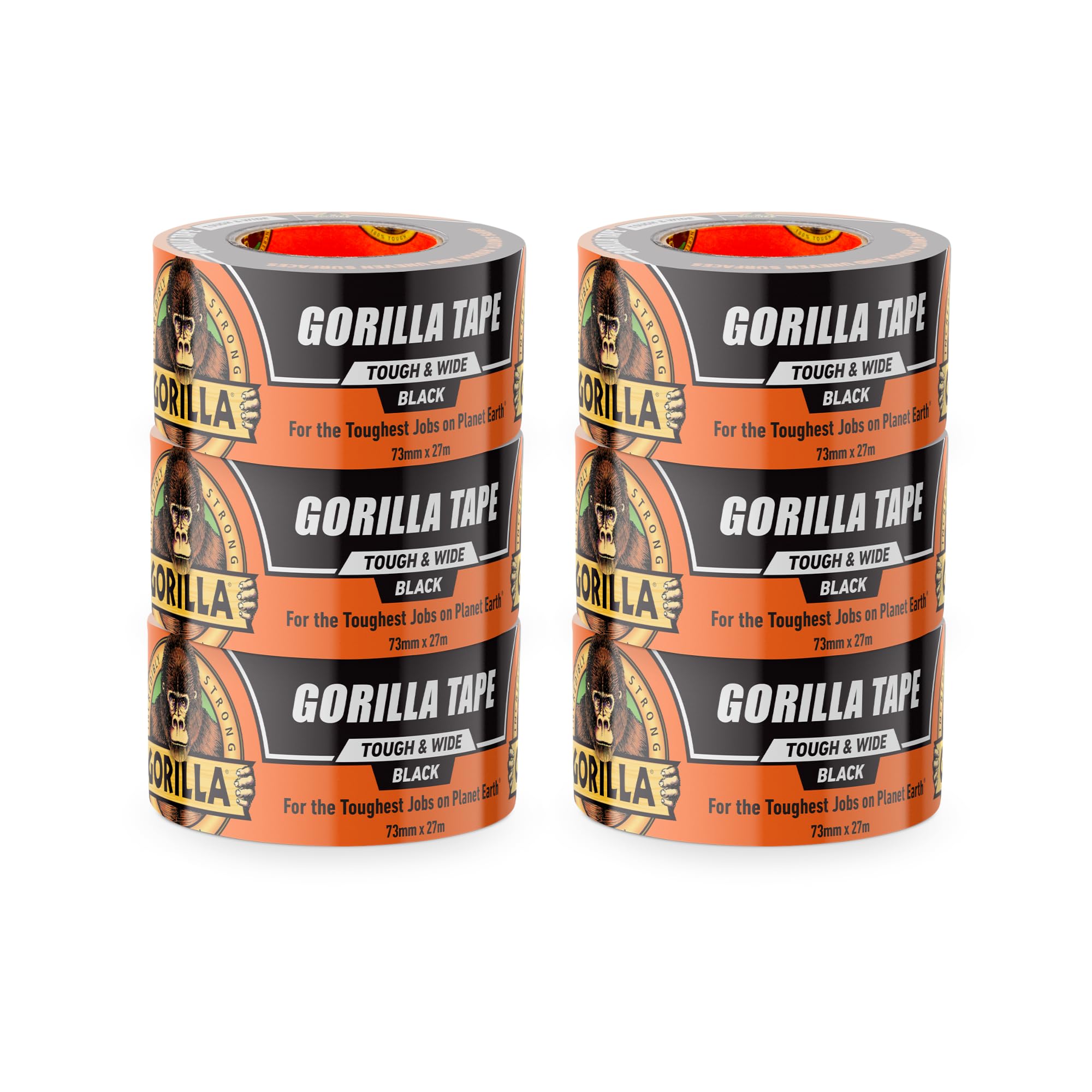 Gorilla Tape Tough & Wide Black 27m (Pack of 6)