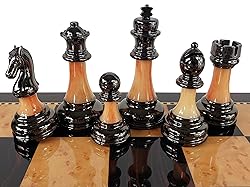 Staunton Chrome & Black Chrome Chess Men Set W 18