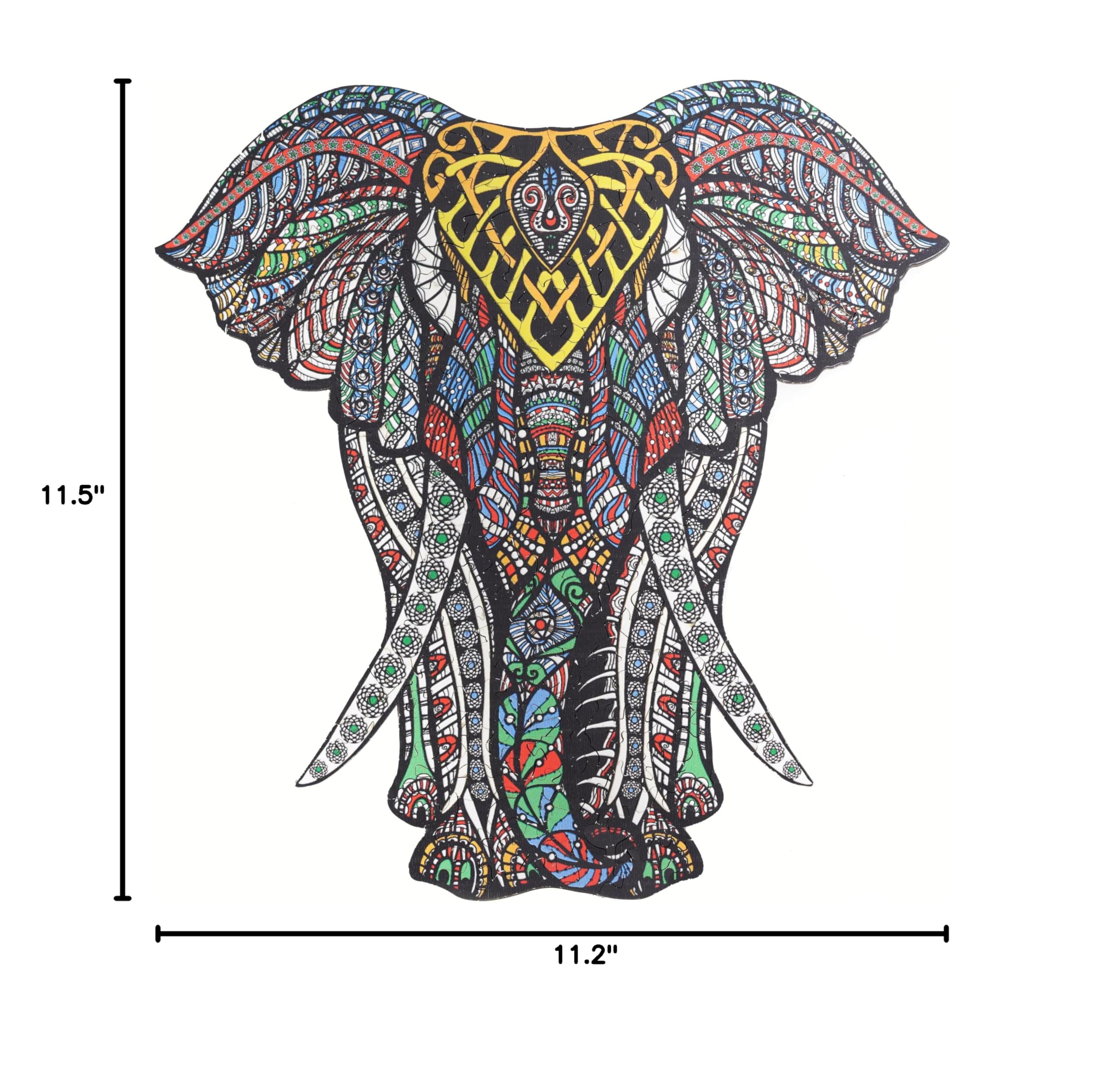 HARTMAZE Wooden Jigsaw Puzzles Decorative Elephant HM-06 Small Size Puzzle 171 Unique Shape Jigsaw Pieces-Beautiful Animal for Adults and 9 Years Age up Teens- Best for Family Game Play Collection.