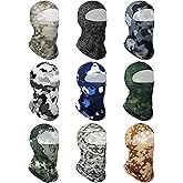 Geyoga 9 Pcs Balaclava UV Sun Protection Full Face Covering for Men Ice Silk Mask Cover Head Sports Face Covering
