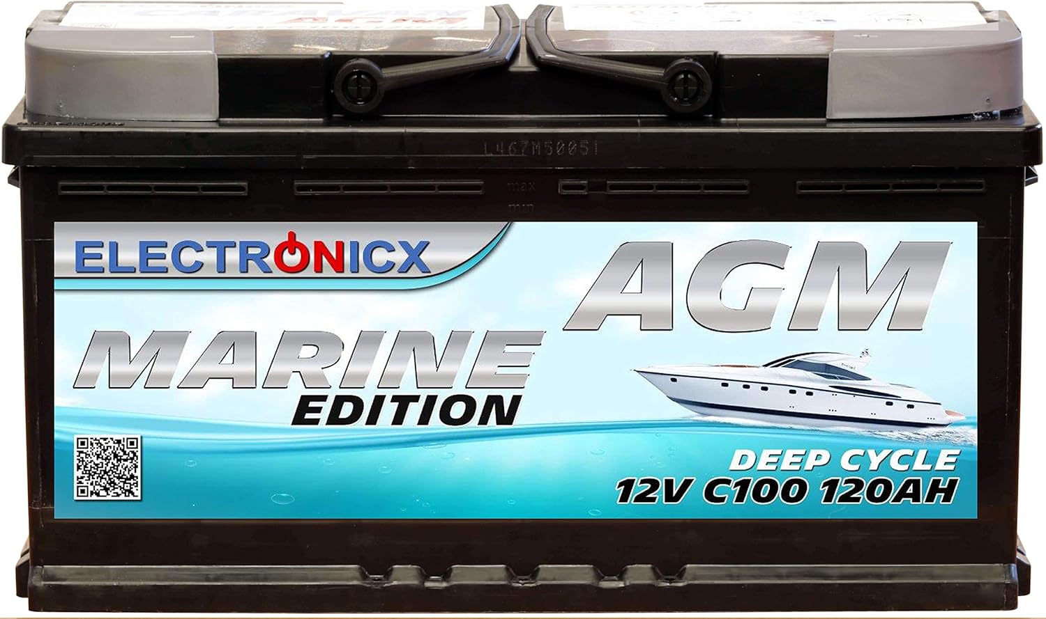 AGM Battery, 120 Ah Electronicx Marine Edition Boat, Supply Battery 12