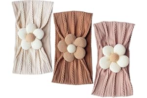 Nirvany 3 Pcs Baby Flower Headband, Nylon Baby Girl Headbands Soft Hairbands Baby Girl Accessories for Newborn Infant Toddler