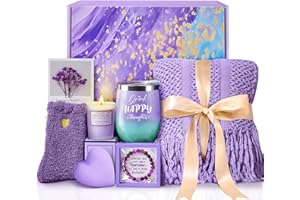 MADDIFY ﻿Christmas Gifts for Women Mom Daughter Her Wife Girlfriend Best Friend - Unique Birthday Valentines Mothers Day Gifts - Lavender Self Care Get Well Soon Gifts, Spa Gift Baskets w/Blanket Care Package