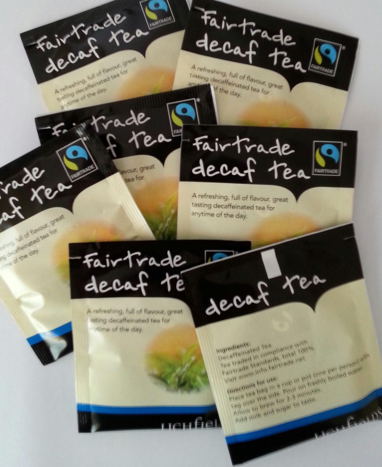 25 x Lichfields Decaf Tea - Individual Enveloped Tagged Tea Bags
