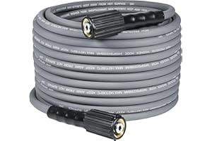 MUTURQ 50FT Kink Resistant Pressure Washer Hose, 1/4" Power washer hose with M22 Fittings, High pressure hose Replacement for Troy Bilt, Simpson, Ryobi, Craftsman, and More, 3400PSI