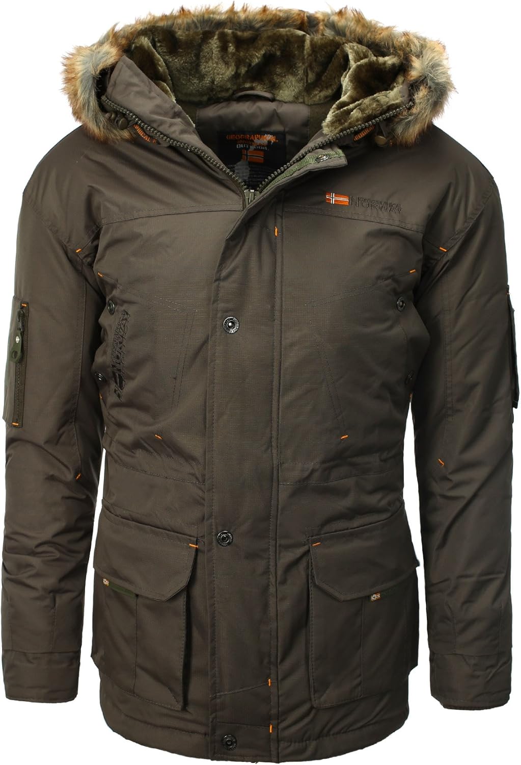 Geographical Norway Men Winter Parka Jacket Alaska, olive khaki XXL