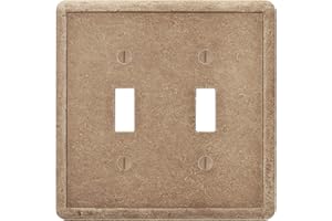 Questech Decor Double Toggle Light Switch Cover, 2-Gang Electrical Wall Plate, Double Switch Standard Size Receptacle Cover, Decorative Wall Plate Tumbled Texture, Noche