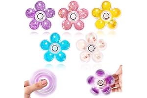 FIGROL 5 Pack Fidget Spinner, Glitter Liquid Sensory Spinner Toy for Kids & Adults – Sensory Toy for Focus, Stress Relief & Fidgeting – Anxiety Toy for School Classroom Prizes, Anxiety ADHD