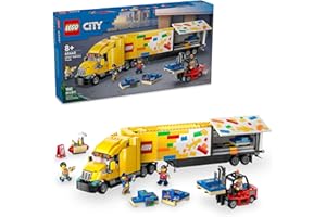 LEGO City Yellow Delivery Truck Toy - Semi Truck Building Toy for Boys & Girls, Ages 8+ Years - Gift for Christmas - Pretend Play W/ 3 Minifigures - 60440