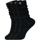 Kamo Fitness Cozy 3-Pair Pack - Scrunch Long Crew Socks for Women, Soft & Breathable Boot and Slouch Socks, Size 5-9