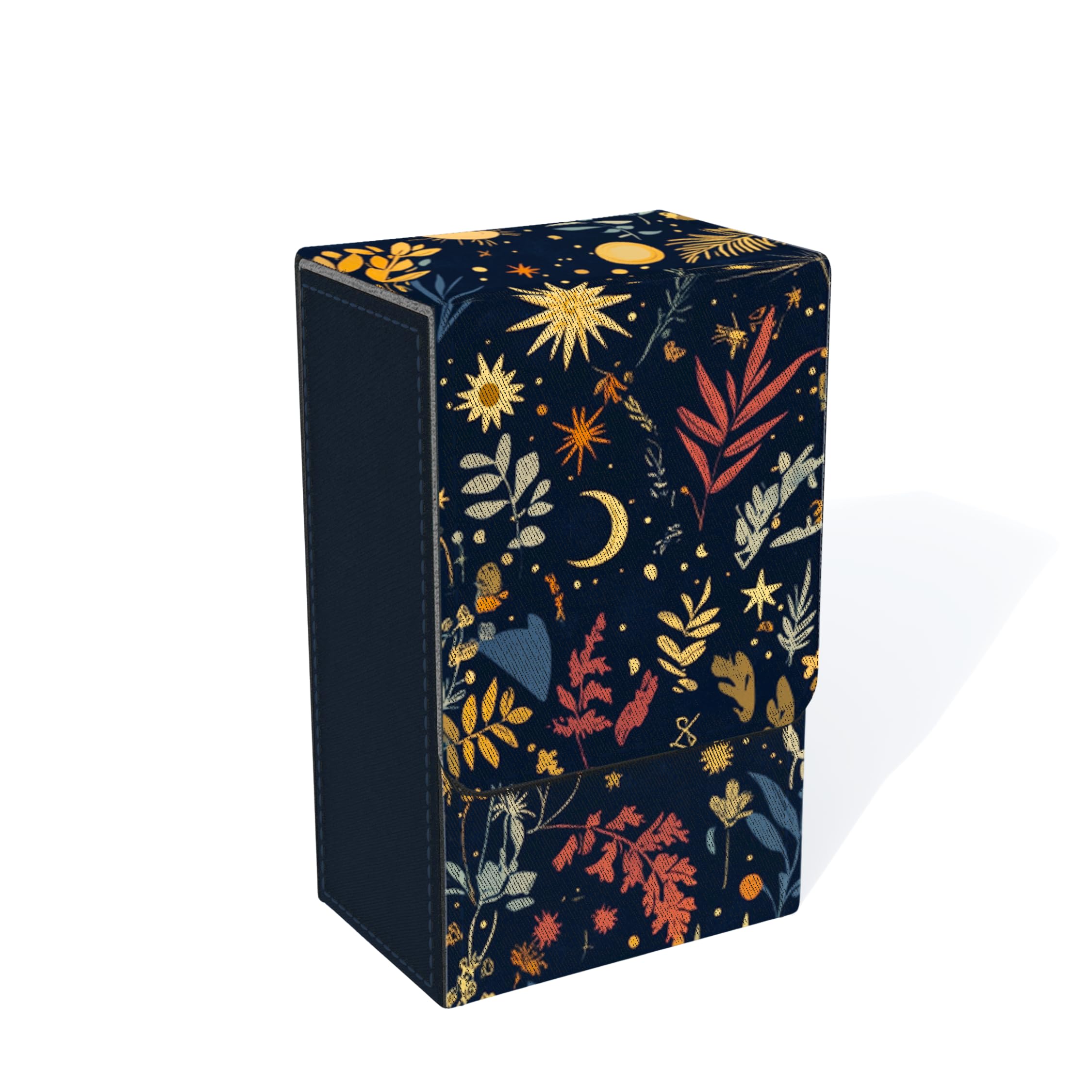 Boltquan Tarot Card Holder with Grey Interior – Fold-Top Case with Magnetic Lid Closure – Fits Standard Tarot Decks – Outer Dimensions 5.39 x 3.38 x 2 Inches (Mystic Ember)