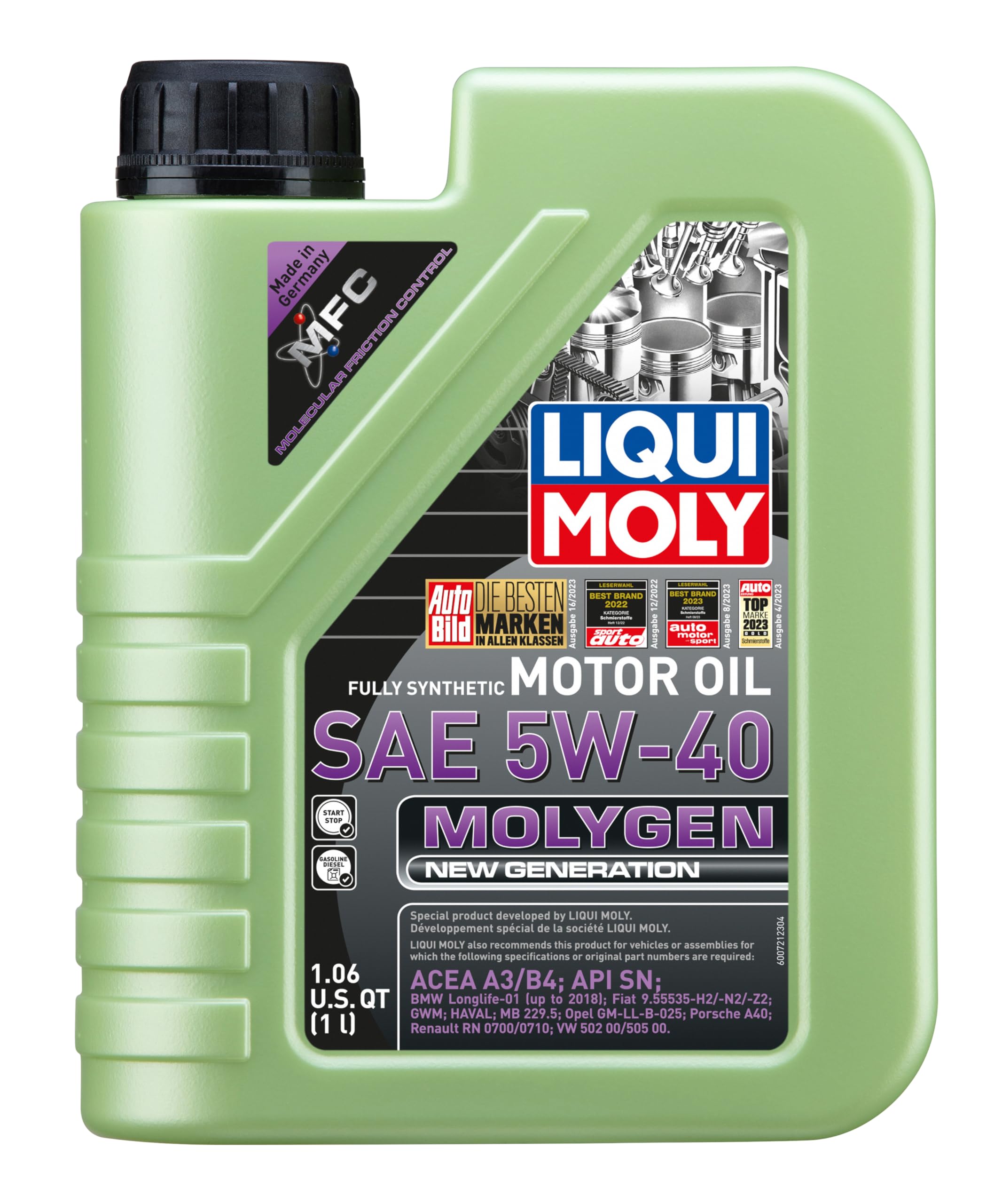 LIQUI MOLY 1L Molygen New Generation Motor Oil 5W-40 (20230) main image 0