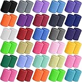 Vinsot Colorful Sports Wristbands Bulk Cotton Wrist Sweat Bands for Women Men Neon Wristbands Wrist Sweatbands for Tennis Basketball Football Running Gymnastics Golf Working Out