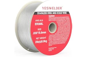 YESWELDER Stainless Steel MIG Solid Wire ER308L .030-Diameter, 2-Pound Strong ABS Plastic Spool Welding Wire