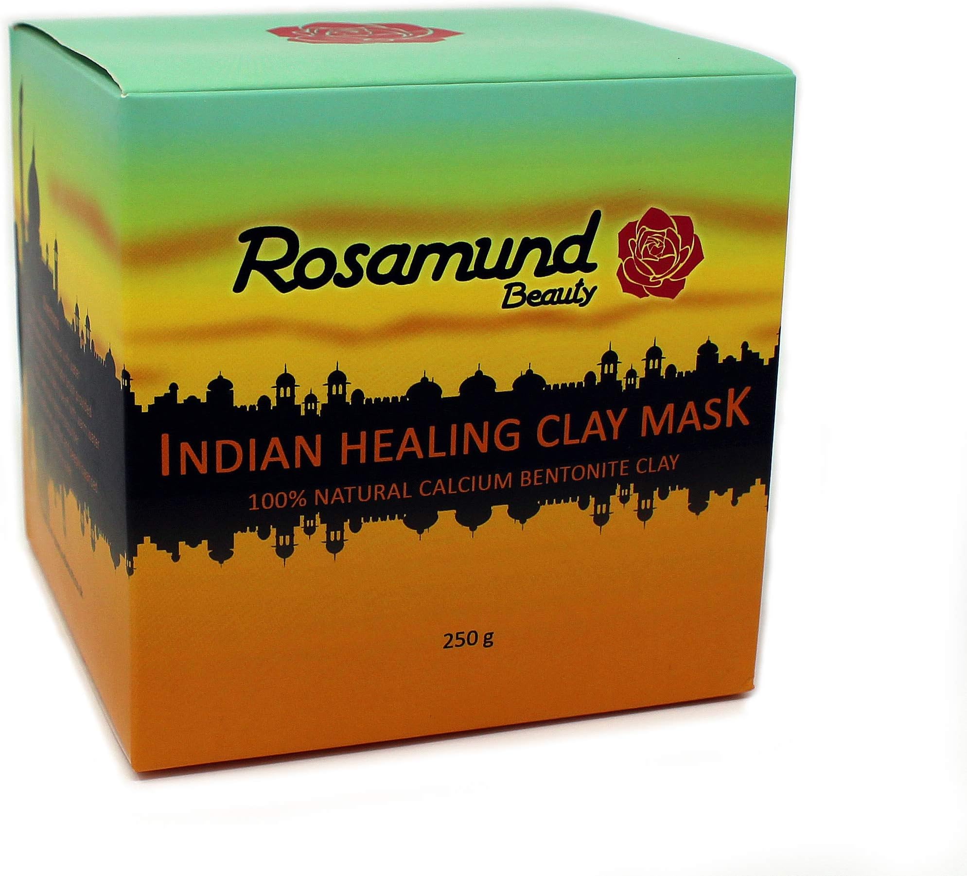 Indian Healing Clay Face Mask | Pure, Organic & Premium Grade | Bentonite Powder | Acne & Blackhead Treament | Includes Applicator Brush