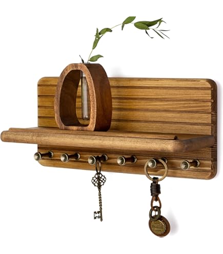 Islamicwallartstore Key Holder For Wall Wooden Entryway Shelf