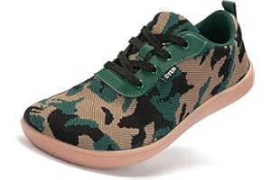 ZYEN Wide Toe Box Barefoot Shoes for Men Camo Walking Shoes Zero Drop Minimalist Sneakers Size 7-14