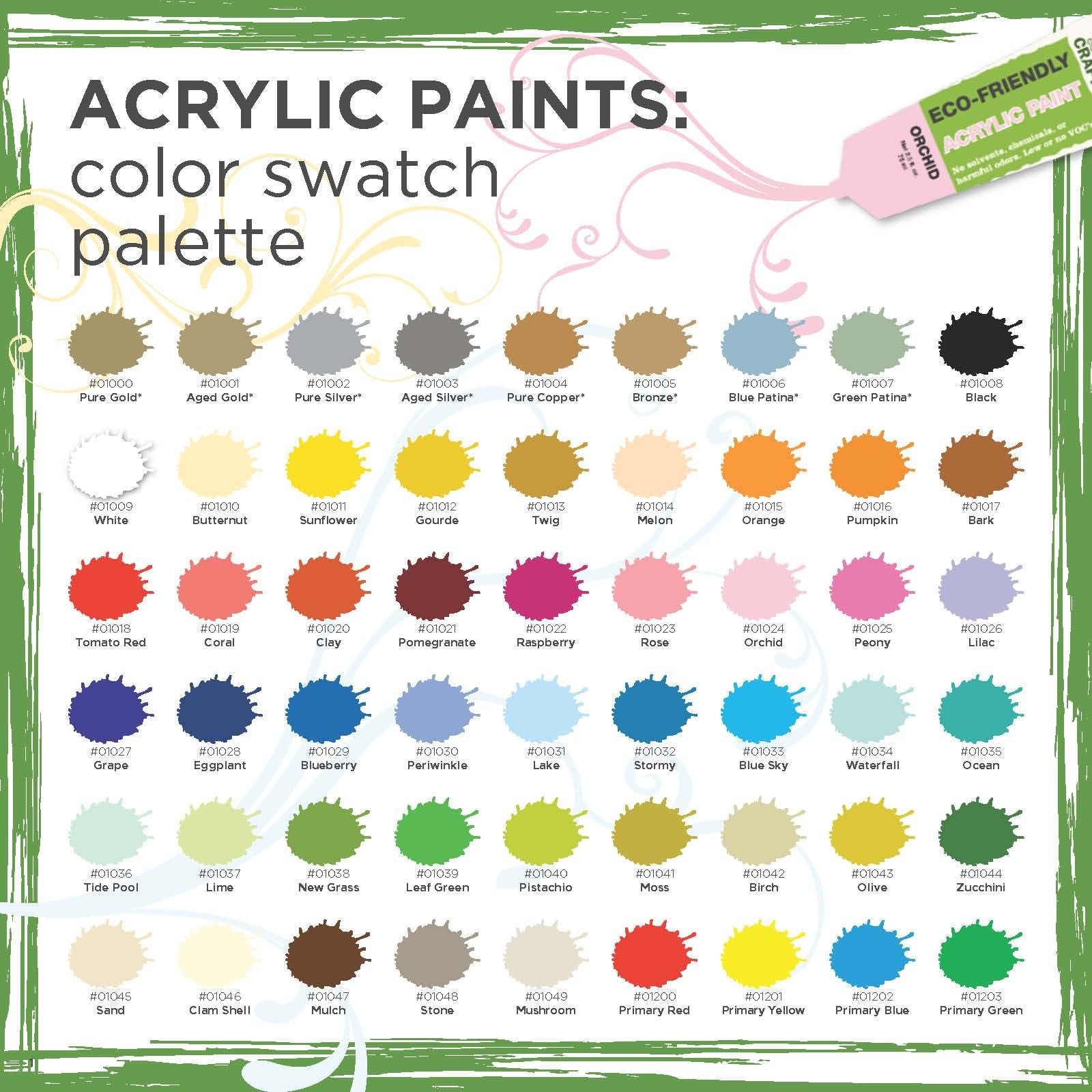 Eco Green Crafts Four 2-1/2-Fluid Ounce Acrylic Paint Metallic Collection