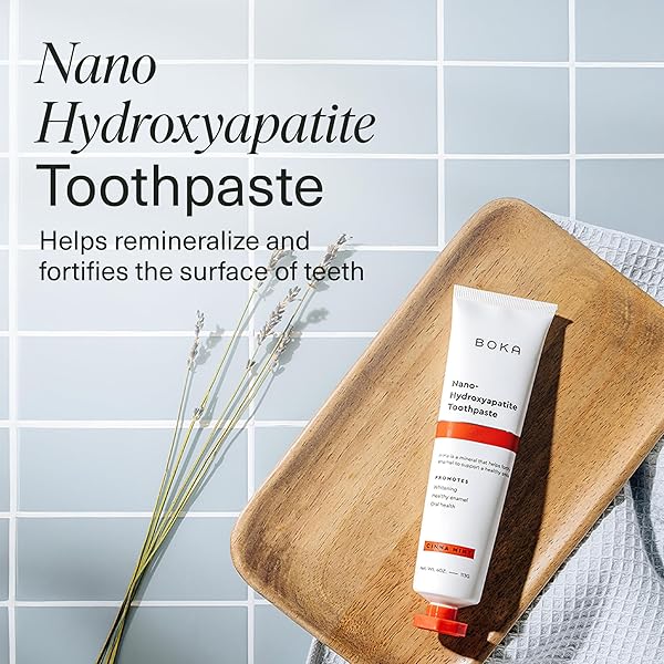 BOKA FLUORIDE FREE TOOTHPASTE NANO HYDROXYAPATITE, HELPS REMINERALIZE, APPROPRIATE FOR SENSITIVE TEETH, WHITENING – FOR ADULT, KIDS ORAL CARE – CINNAMON MINT FLAVOR, 4 FL OZ 1PK – US MANUFACTURED
