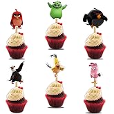 Agry Birds Cupcake Toppers, Birthday Cake Decorations, Party Supplies, 24 Pcs