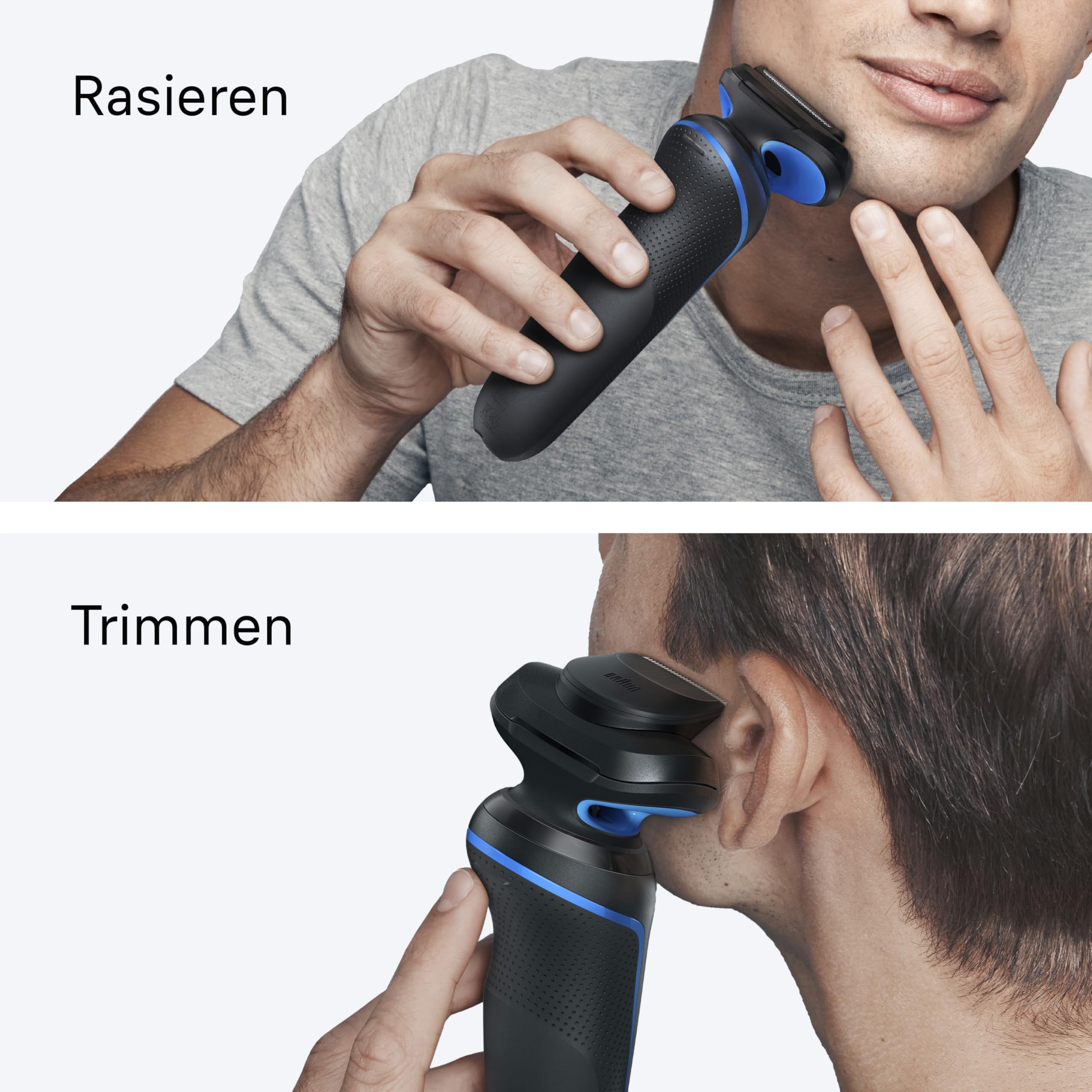 Braun Series 5 Rasierer Herren Elektrisch, Elektrorasierer, 50 Min. Akku, Rasierapparat, Präzisionstrimmer-Aufsatz, Kabelloser Nass- und Trockenrasierer, Wasserdicht, Made in Germany, 52-B1200si, Blau 5