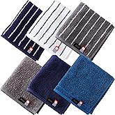 imaa Japanese Imabari Towel Set – 6 Pack 9.8"x9.8" Mini Face Towels, 100% Cotton, Made in Japan – Soft, Absorbent, for Travel, Baby, Gym Assortment A (6 Pack)