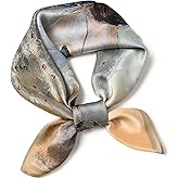 100% Mulberry Silk Scarf 25.6"x25.6" Square Women Neckerchief Headscarf - Lightweight Neck Scarf Gift Packed