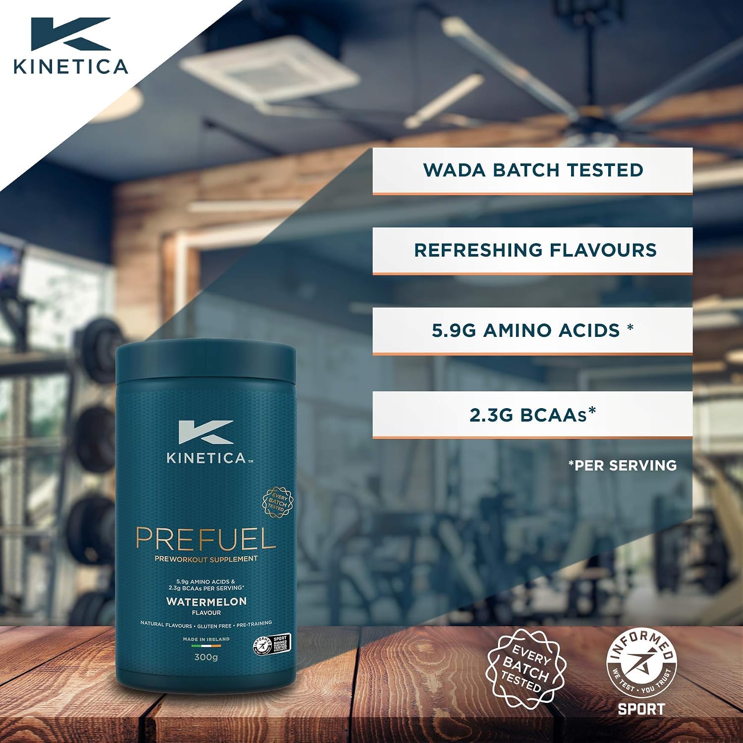 Kinetica Sports Prefuel Pre Workout-Watermelon Flavour, 300 g (Pack of 1) - Image 4