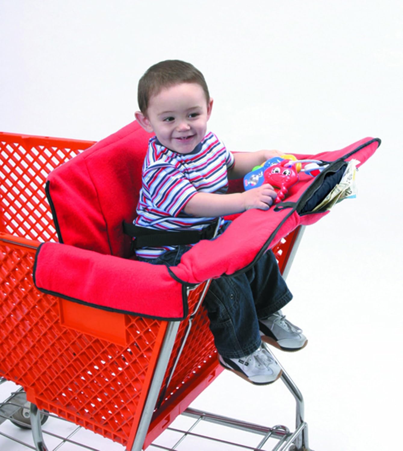 car seat on shopping cart safe