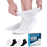 Doctor's Select Diabetic Ankle Socks for Women and Men - 4 Pairs | Unisex Adult Diabetic Socks