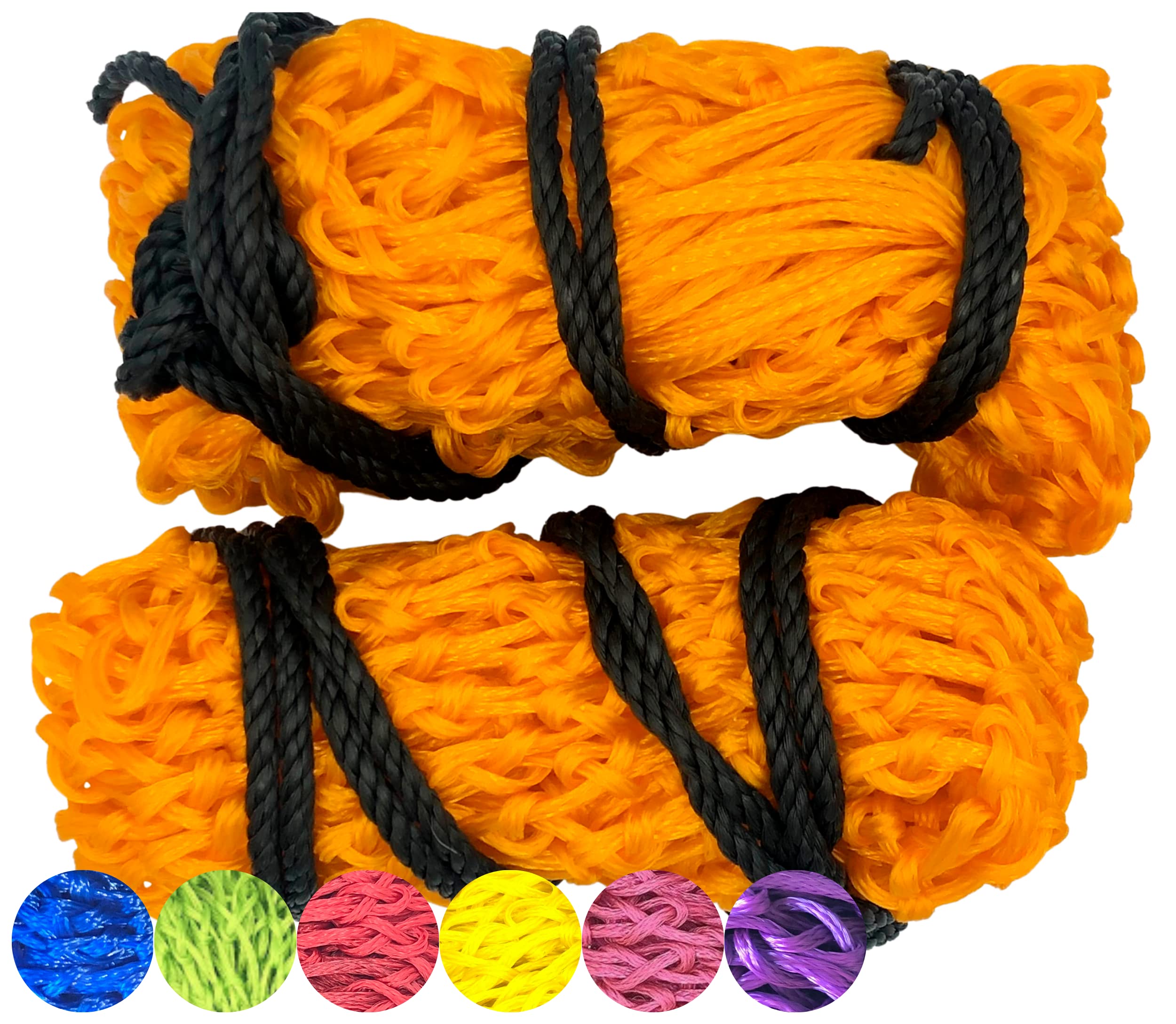 B Living 2 X Hay Net For Horses Multipack - Daisy Equestrian Net Bag With Extra Strong Mesh Holes For Greedy Horses.Horse Accessories Haynet For Haylage & Soak Hay Bale (Orange, 50.00)