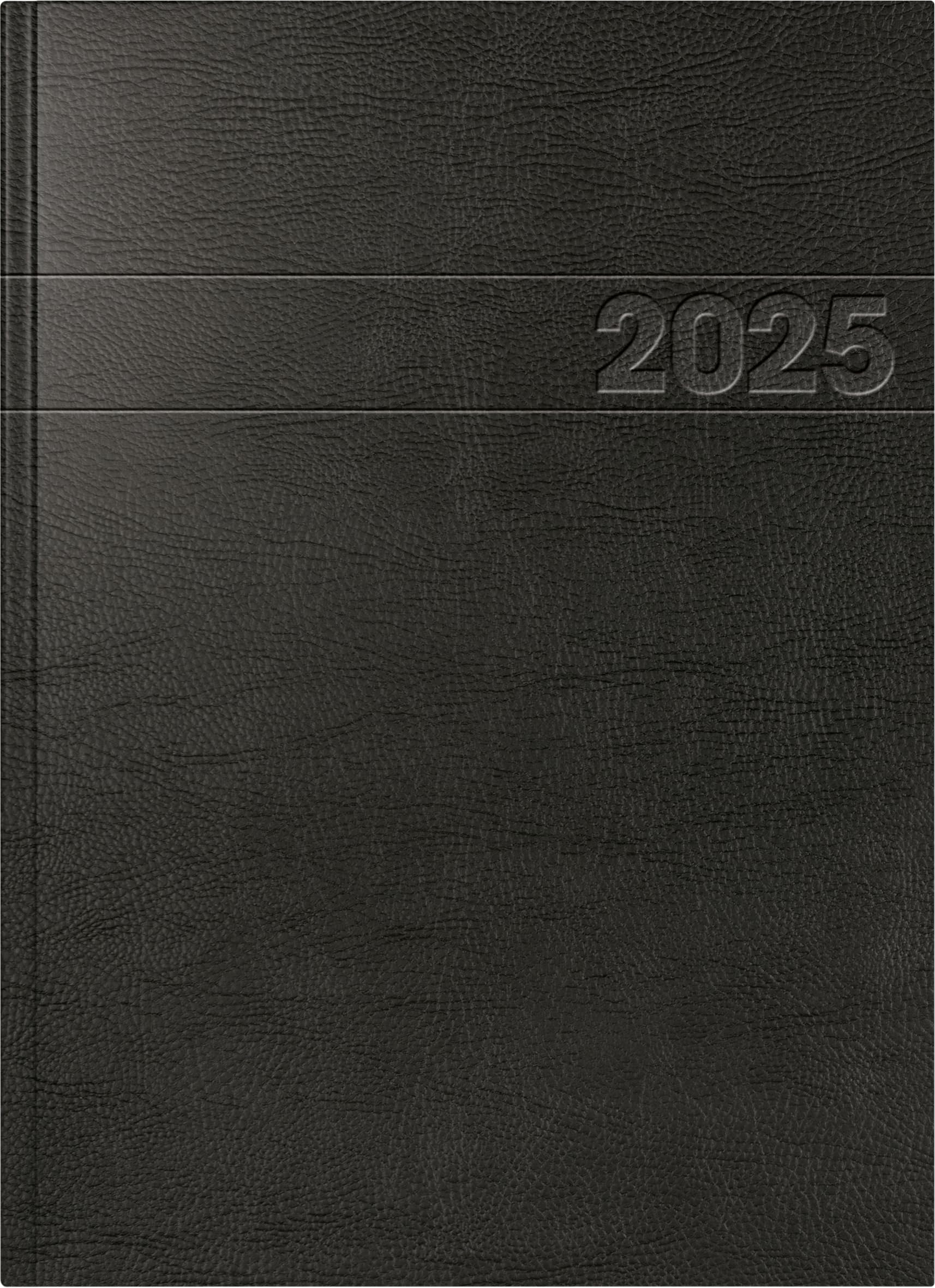 BRUNNEN Book calendar model 787 (2025), 1 page = 1 day, A4, 416 pages, foam film cover, inner hard film, black