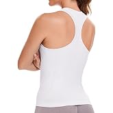 MathCat Racerback Workout Tank Tops for Women | Seamless, Slim Fit, Stretchy, Sleeveless，Mesh Vents, Hip Length, Workout, Yoga, Athletic, Running, Gym