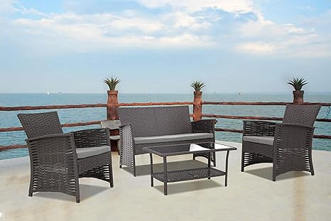 Amazon Com Baner Garden N82 Ch 4 Piece Outdoor Furniture