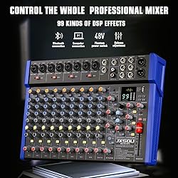 JXSOU 14-Channel Audio Sound Mixer Board, Bluetooth