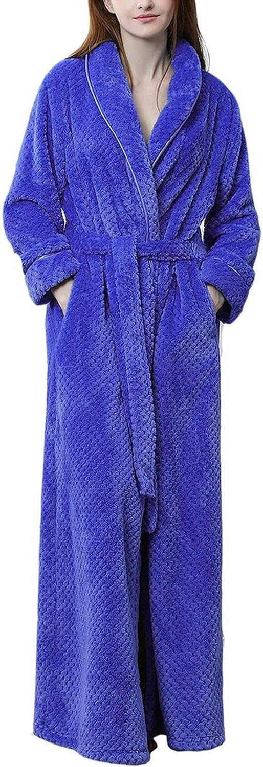 Winter Waffle Dressing Gown Fluffy Bathrobe Full Long Nightwear Fleece
