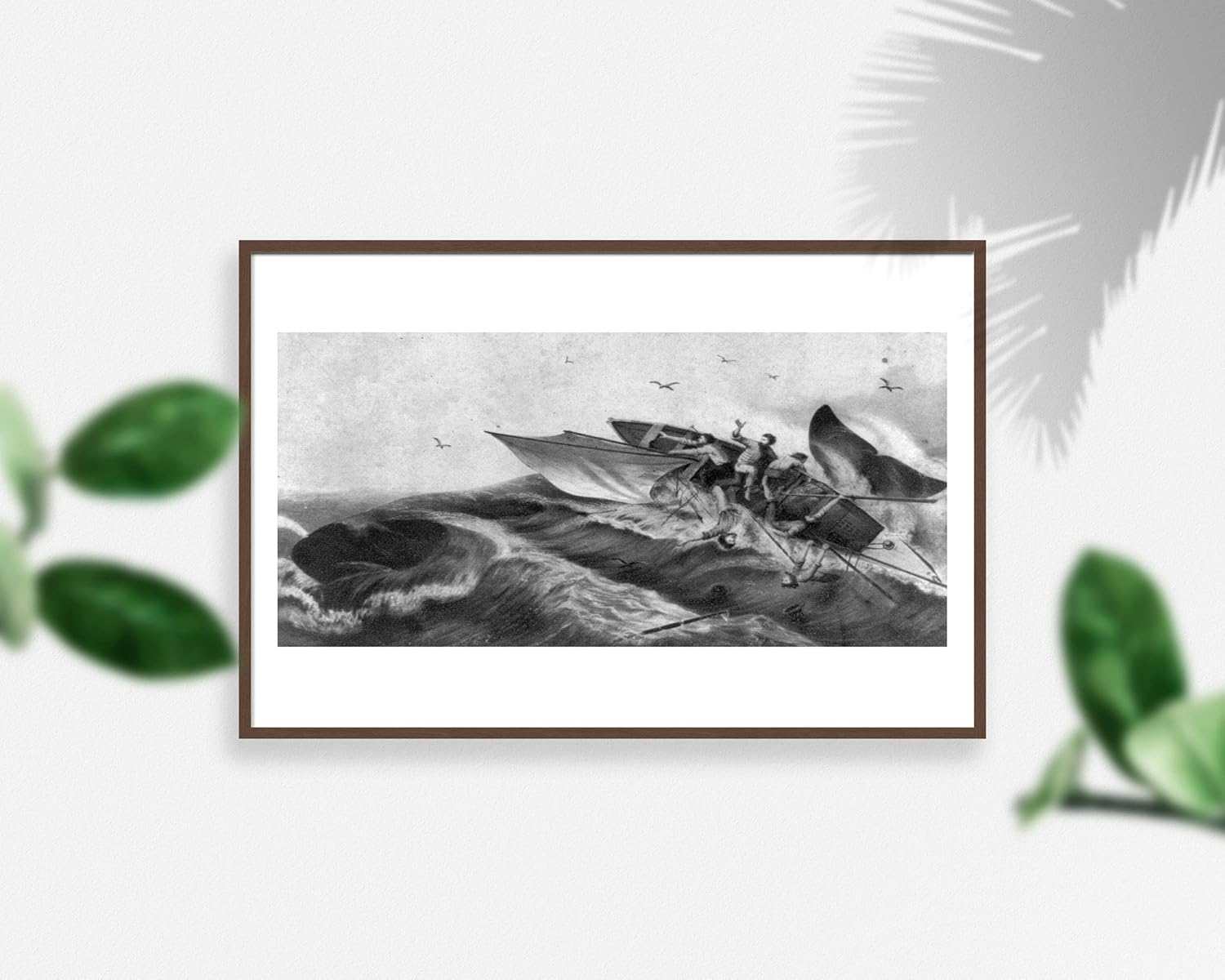 Photographs - INFINITE PHOTOGRAPHS Photo: Five Whalers, Tossed Out, Boat, Tail, Whale, Waves, Hunting, Ship Wrecks, Birds, c1937