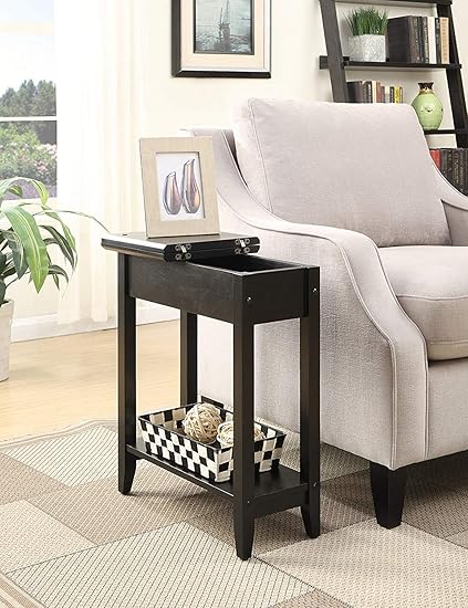 Amazon Com Flip Top Slim Tall End Table Space Saver Wooden