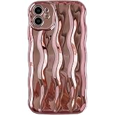 Caseative for iPhone 11 Case, Light Pink | Water Ripple Pattern Curly Wave Frame Soft