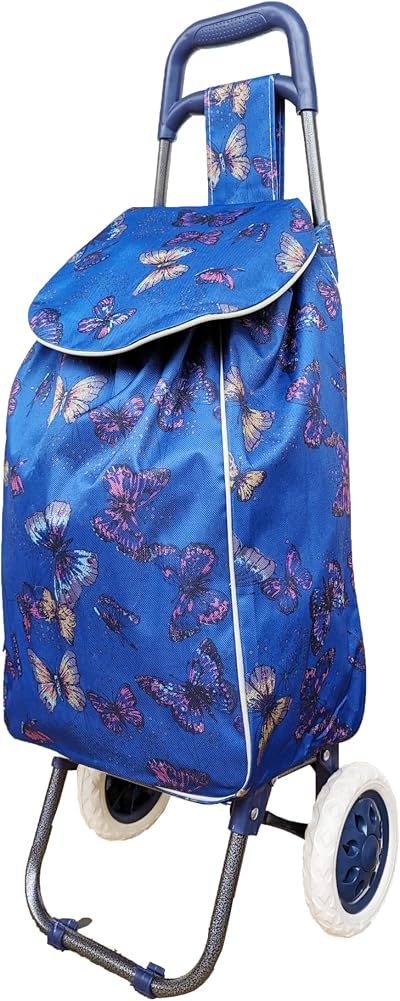 Borderline 40L Lightweight Shopping Trolley Foldable 2 Wheels Butterfly