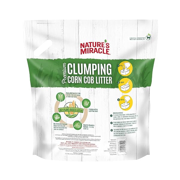 NATURE’S MIRACLE PREMIUM CLUMPING CORN COB LITTER, TOUGH ODOR BIO-ENZYMATIC FORMULA, DUST FREE