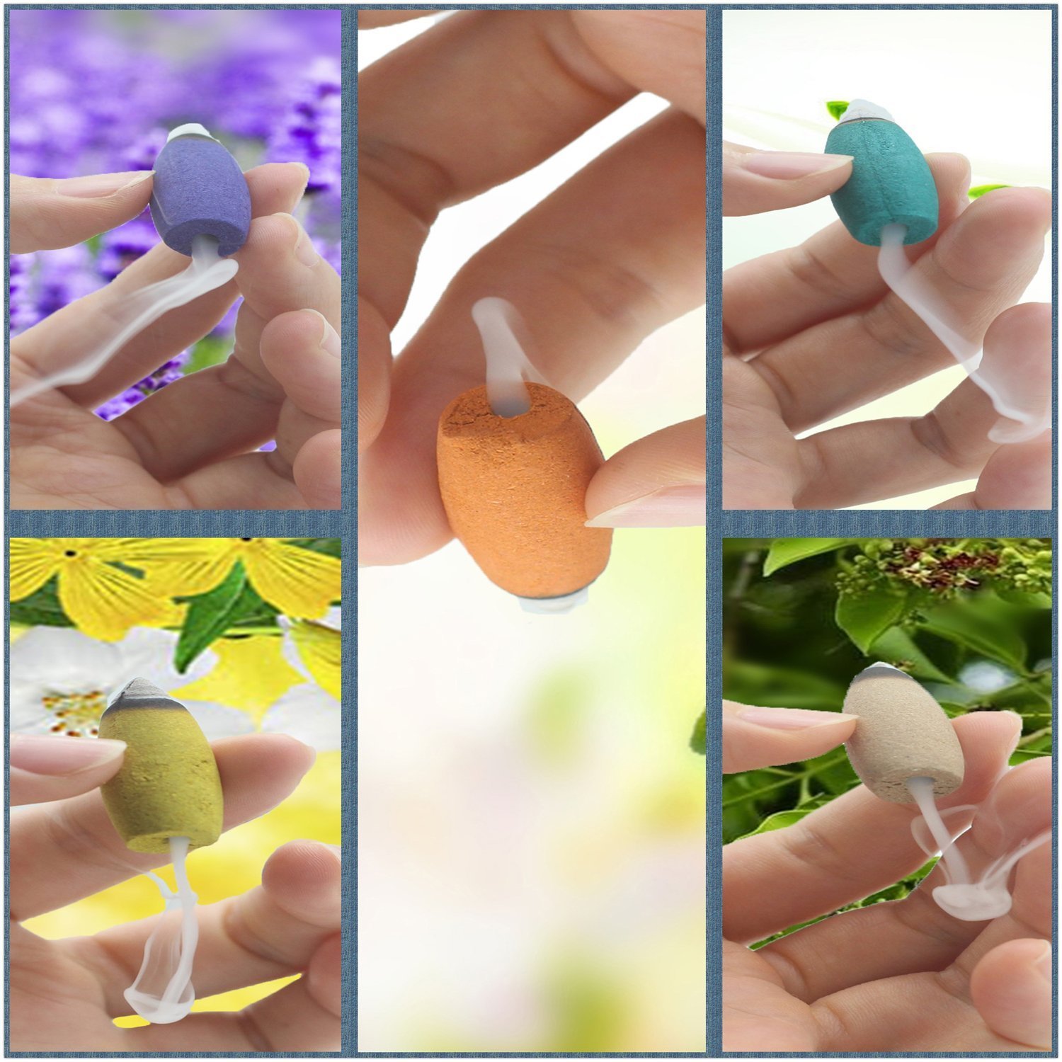 Incense Burner Backflow Set Mixed Aromatherapy Tower Cones Sticks Holder Ceramic Waterfall Buddha Monk Ash Catcher -IN007 Red (70 Variety Cones& Holder)