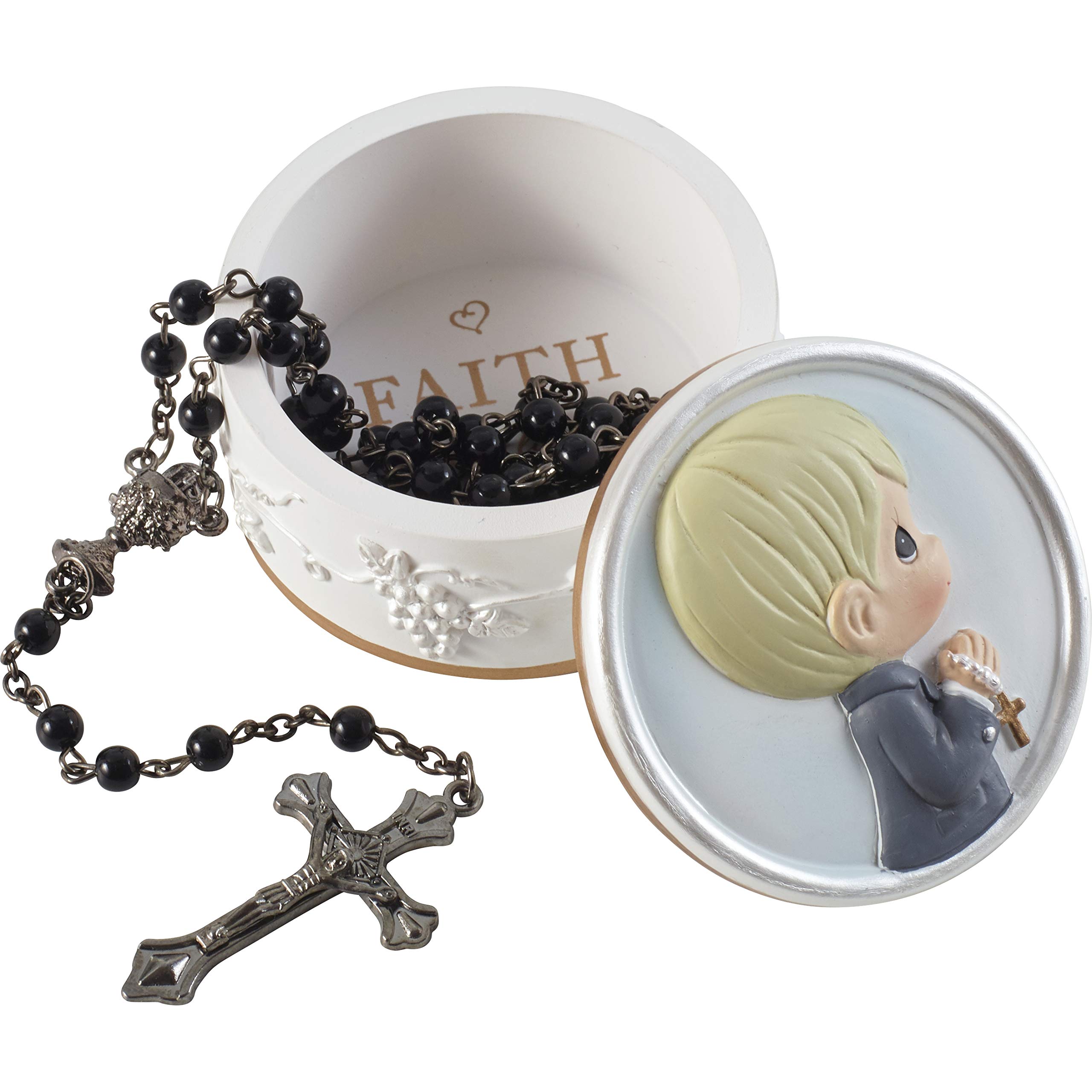 Precious Moments Box with Rosary, Resin, Multicolored, One Size