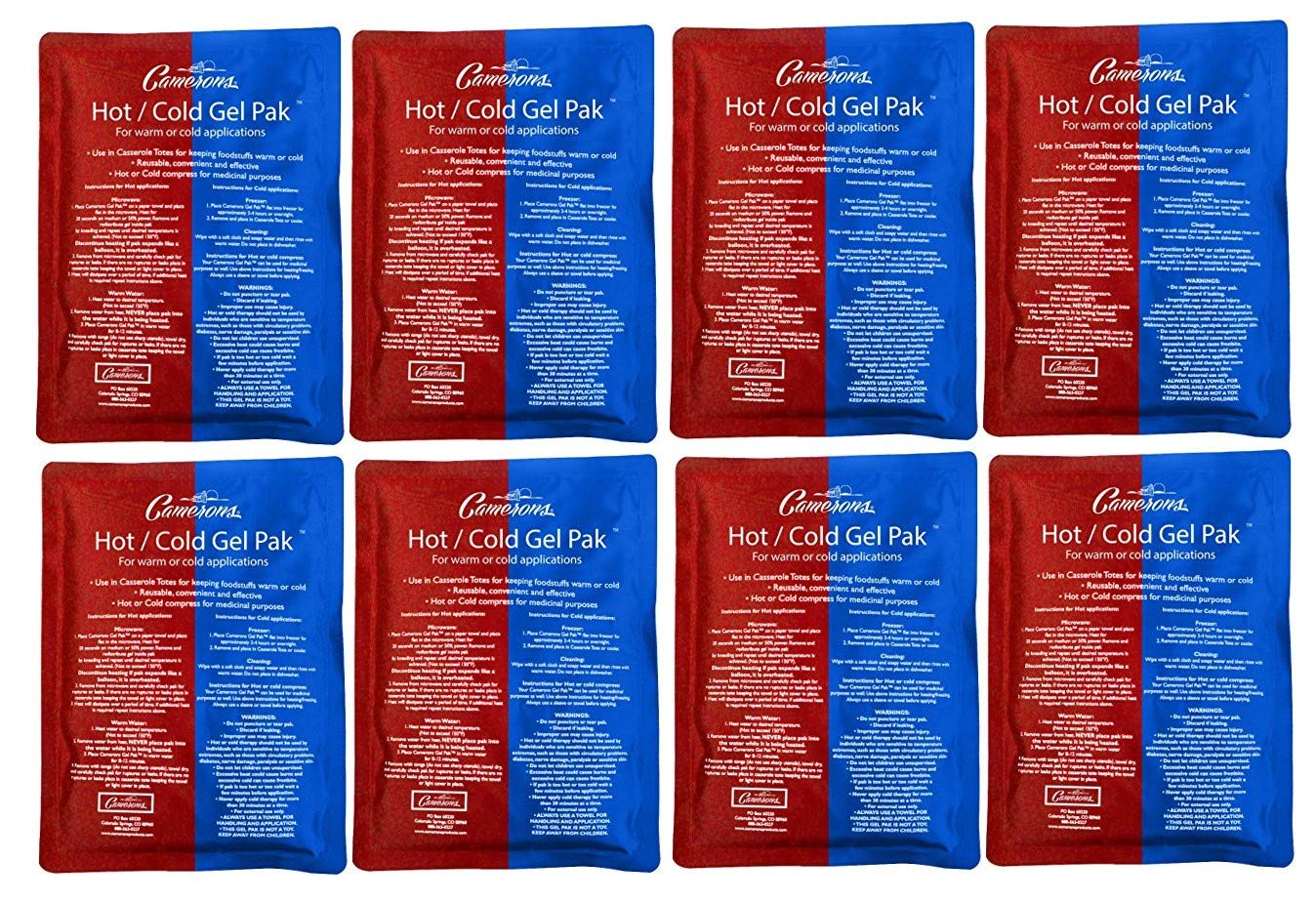 Amazon.com: Paquete de gel frío o caliente, tamaño XL (8 x ...