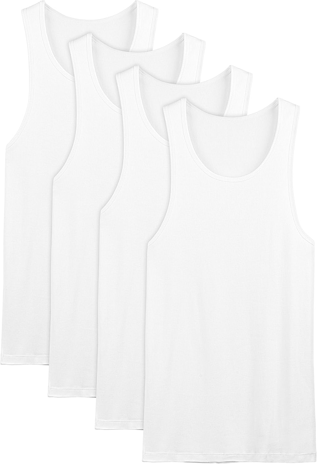 DAVID ARCHY Men's Bamboo Rayon & Cotton Undershirts Crew Neck Tank Tops in 3 or 4 Pack: Clothing